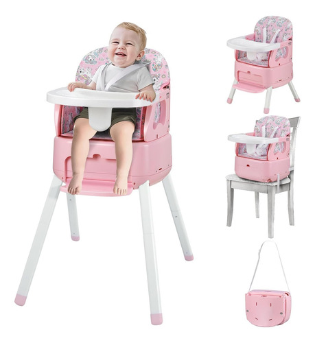 4 En 1 Silla Alta De Bebé Portátil, Silla Alta Convertible Y