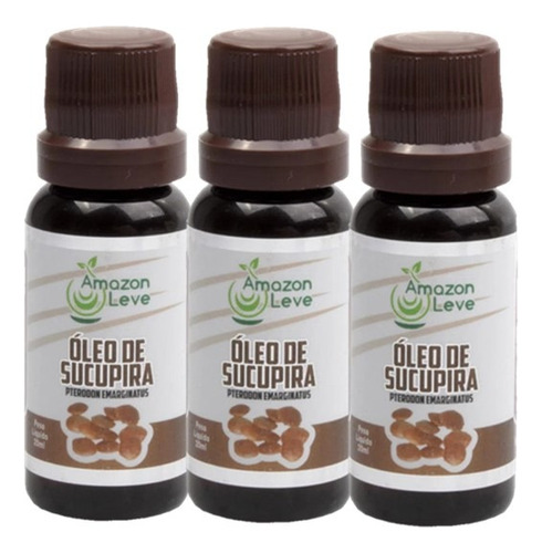  Kit 03 Óleos De Sucupira 20ml Cada Original Amazon Leve