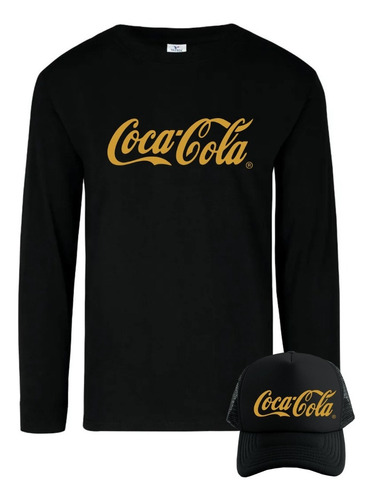 Camiseta Coca-cola Manga Larga Camibuso Obsequio Gorra