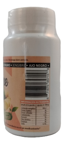 Ajo Negro Con Jengibre 60 Cápsulas 500mg Altamente Nutritivo