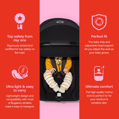 Autoasiento Para Carro Negro Compatible Con Bugaboo