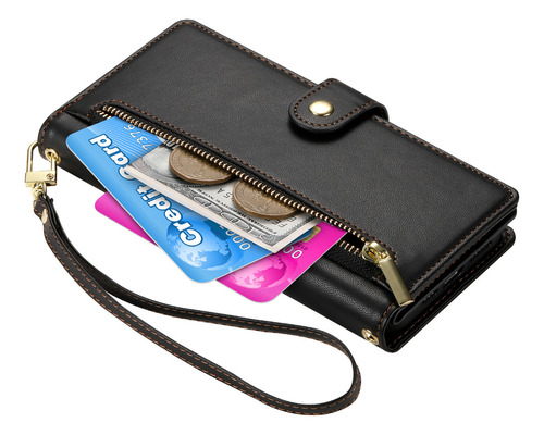Funda Para Oppo Reno 12 Pro 5g/reno 12f 4g/reno 13 5g De Piel Con Solapa Y Cierre Tipo Cartera Con Correa De Muñeca Desmontable