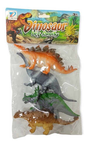 Imagen 4 de 6 de Set Dinosaurios X4 Modelos En Bolsa Familias Mundo Dino Edu