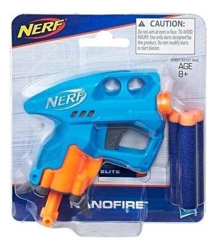 Nerf Nanofire Pistola Lanzadora Azul Con 3 Dardos - Hasbro 