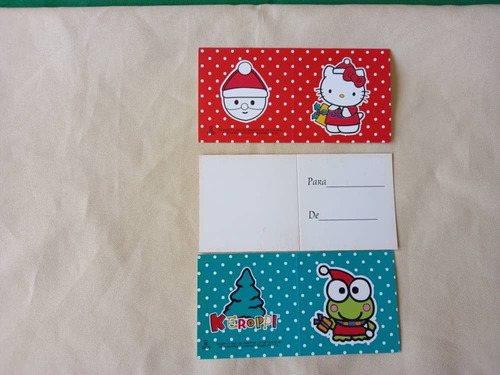 Hello Kitty / Keroppi - Mini Tarjetita Navidad - Set Mixto 