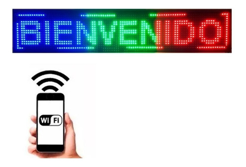 Imagen 3 de 5 de Letrero Luminoso Led Rgb Wifi Usb Pasamensaje 500 Caractere