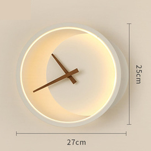 Relógio Minimalista Com Luz De Parede Relógio Branco