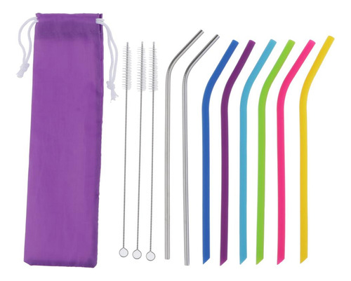 Reutilizables 6pcs Silicona 2pcs Acero Inoxidable 3pcs