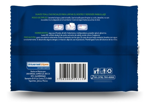 Imagen 3 de 7 de Toallitas Desmaquillantes Max Beauty Todo Tipo De Piel 12 Pz