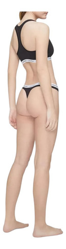 Tanga Calvin Klein Negro Algodon Para Mujer - Original