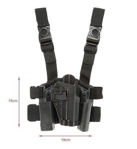Imagen 7 de 9 de Piernera Serpa Holster Glock 17/19 Tipo Blackhawk Pistolera