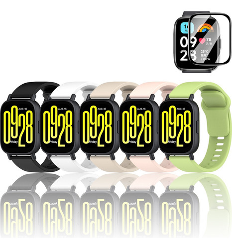 5 Correas & Mica For Xiaomi Redmi Watch 5 Active