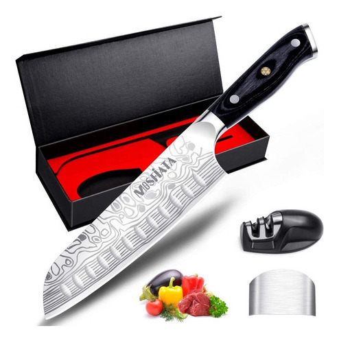 Mosfiata Santoku Cuchillo De Corte De Chef Para Cocinar Co