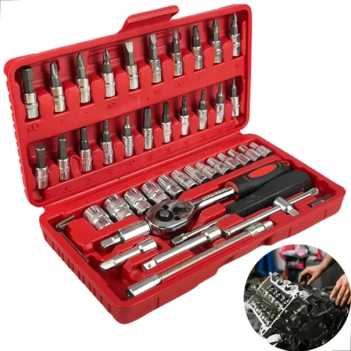Kit De Chave Jogo Combo De Fenda Philips Soquete 46 Peças
