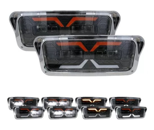 Par De Faros Led Completo Para Kenworth T600/t800/w900f