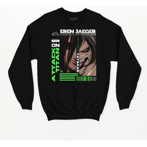 Buzo Attack On Titan Eren Jaeger 001 (negro:) Ideas Mvd