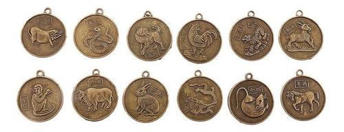 3x12 Unids / Set Signos Del Zodiaco Chino Animales Moneda