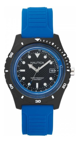 Imagen 1 de 5 de Reloj Nautica Ref. Napibz002 Pulso En Goma De Color Azul
