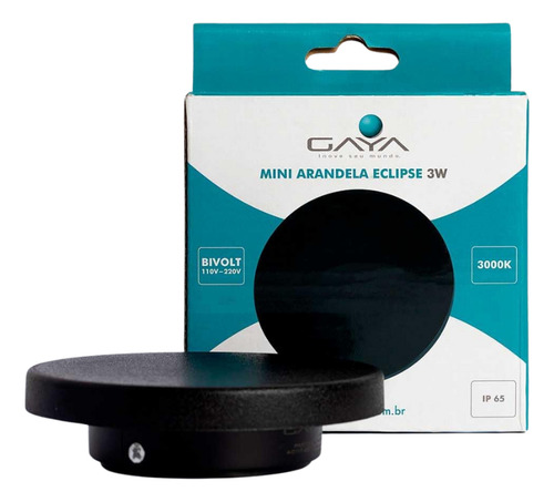Luminária Arandela Led Eclipse Bivolt Ip65 3000k 12w Gaya