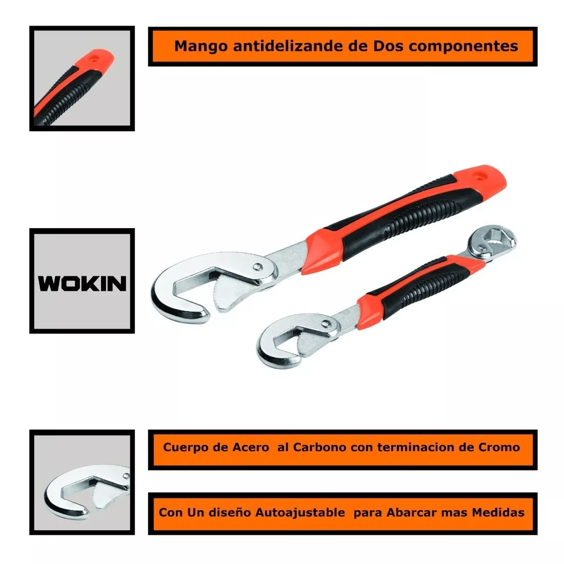 Pinza Francesa Autoajustable Universal 9-32 Mm Marca Wokin