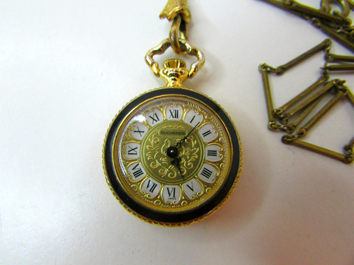 Reloj Colgante Bucherer Swiss Dama Baño En Oro Y Esmalte (Usado)