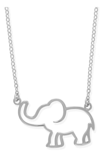 Collar Con Colgante De Animal Con Contorno De Elefante Abier