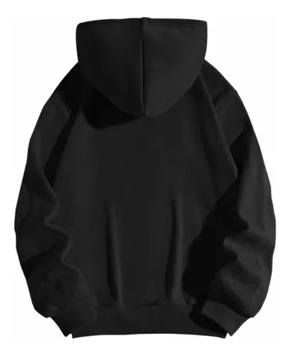 Sudadera Negra Lisa Unisex Canguro