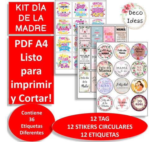 Dia De La Madre Kit Imprimible 2 Pdf Emprendedores A Color