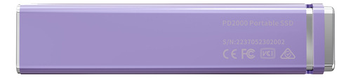 Ssd Externo 4tb Biwin Pd2000 Usb-c 2000/1800 Mb/s Morado