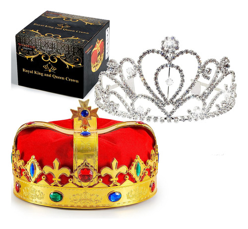 Joyin Royal Jewleled 2 Pack King's Y Queen's Royal Corona  -