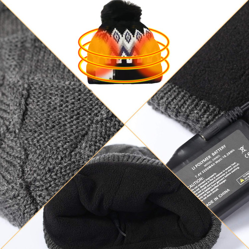 Gorro Eléctrico Con Calefacción Térmica, 2 Unidades, Usb, Ca