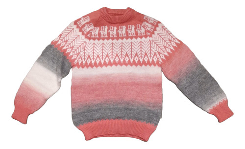 Sweater Pullover Lana Alpaca Llama Andino Talle 12 Niños