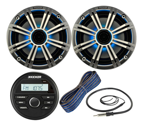 Receptor Estéreo Usb Bluetooth Estilo Marino Con Altavoces L