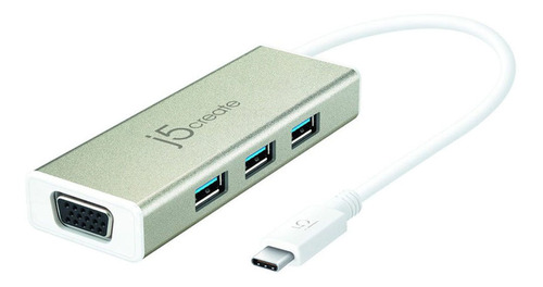 J5create 3-port Usb 3.1 Type-c Hub With Vga