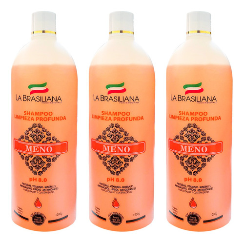 3 Shampoo Antiresiduo Limpieza Profunda - La Brasiliana 1lt