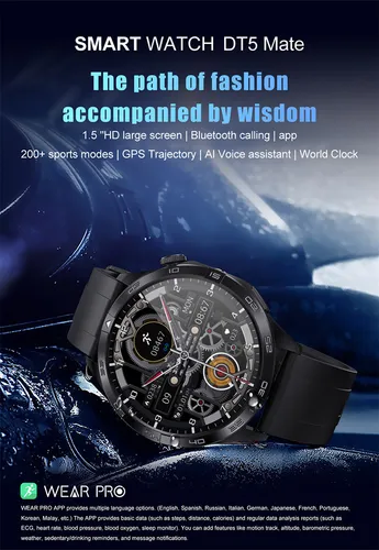 Reloj Inteligente Deportivo Dt5 Mate Bluetooth Call 200+