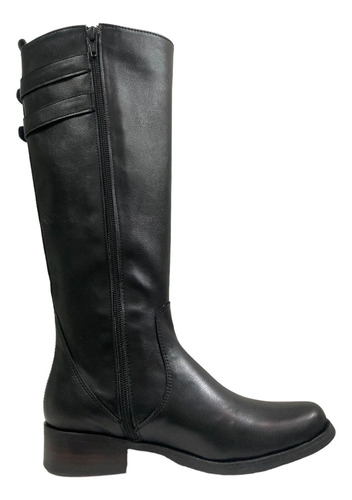 Botas Borcego Con Elastico Cuero Vegano