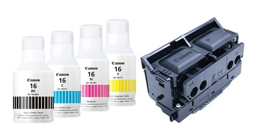 Kit Tinta Gi-16 Y Cabezal Canon Maxify Gx6010 Gx7010