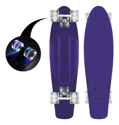 Skate Penny Patineta Morado Ruedas Led Niños / Lhua Store