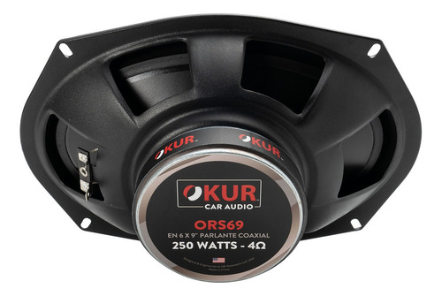 Par de Bocinas Para Automóvil OKUR ORS69 ORS Series 6X9 Pulgadas 250 Watts Máximo 100 Watts RMS 3 Vías 4 Ohms Color Negro By DB Drive