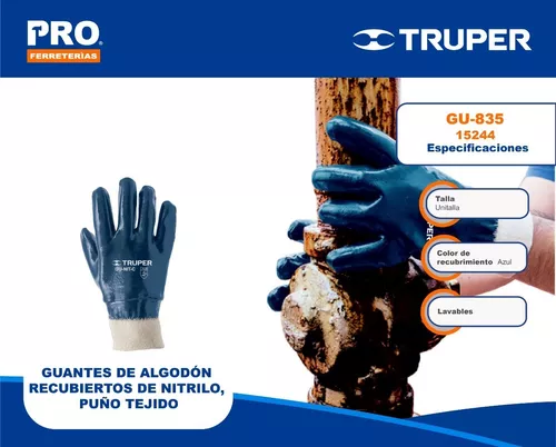 Guantes Algodón Recubierto Nitrilo Puño Tejido TRUPER