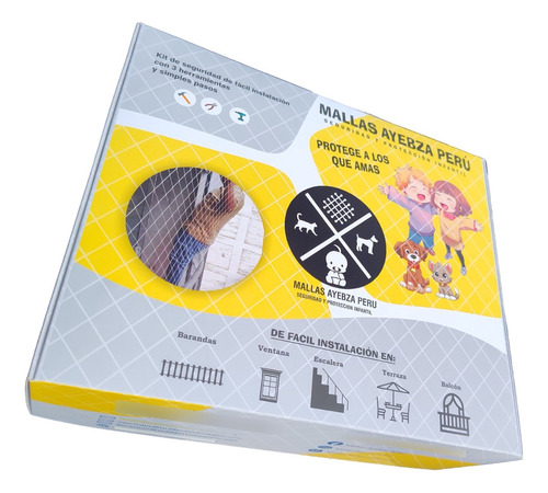 Kit Malla De Seguridad Infantil 2.50x8.00