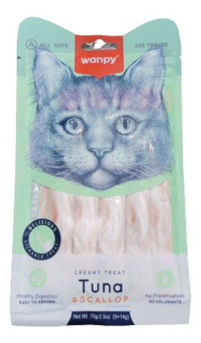 Imagen 3 de 5 de Wanpy Snack Liquido Para Gato Pack X4