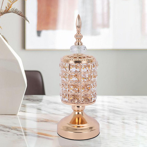 Portavelas De Pilar De Cristal Romántico Para 31 Cm De Alto