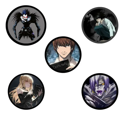 Pin Di Death Note Pin Prendedor 38mm - Anime 5 Pines Souvenir Regalo Kawaii Death Note 1 ...