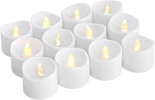 Velas Luz Led Pequeña X12 Decorativas Fiestas Bodas