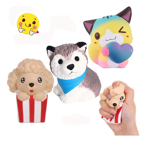 Anboor 3 Piezas Squishies Perro Gato Kawaii Perfumado Suave