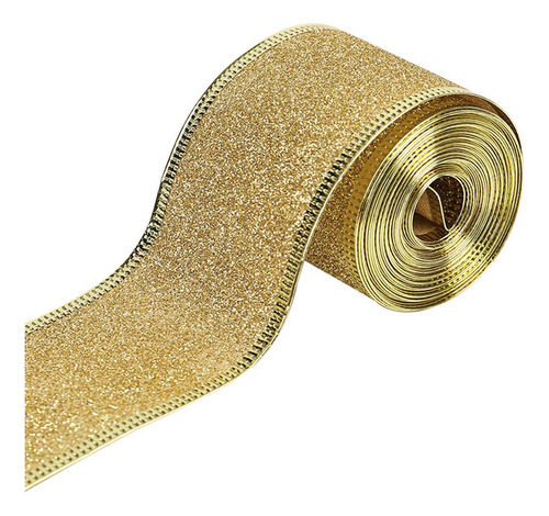 2 Cinta Navideña Con Borde De Alambre Flexible De 2
