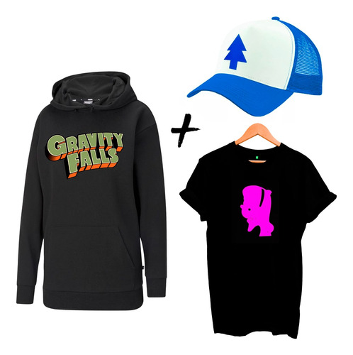 Buzo Canguro  Remera Gorra Gravity Falls Unisex