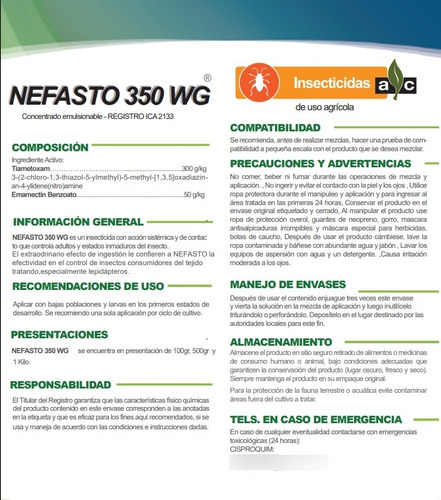 Nefasto Thiametoxam Emamectin Benzoato X Kilo Insectos